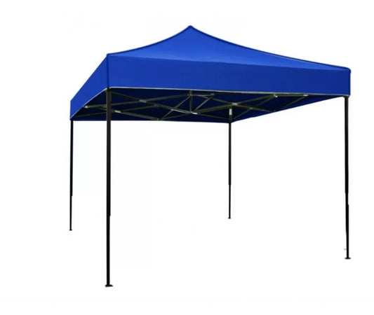 Cort pavilion pliabil, 3x3 m, Cadru metal cu panza impermeabila pentru Curte, Gradina, Evenimente, Albastru
