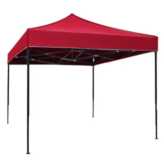 Cort pavilion pliabil, 3x3 m, Cadru metal cu panza impermeabila pentru Curte, Gradina, Evenimente, Rosu
