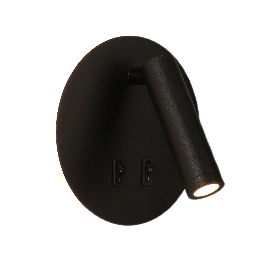 Aplica led neagra cu spot 10W/430LM/3000K-4000k-6500k - 140mm