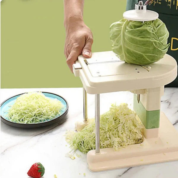 Razatoare pentru Varza Manuala, 3 lame de schimb, Baza anti-alunecare, 30x22x25 cm, crem/verde