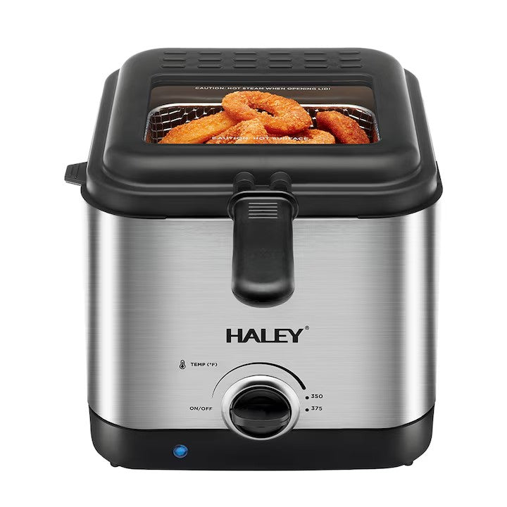 Friteuza Electrica HALEY HY-2505, 1000W, Capacitate 2.5L, Design Argintiu Elegant, Control Precise al Temperaturii