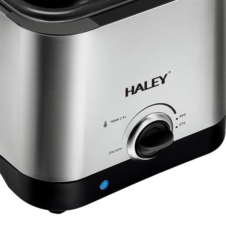 Friteuza Electrica HALEY HY-2505, 1000W, Capacitate 2.5L, Design Argintiu Elegant, Control Precise al Temperaturii