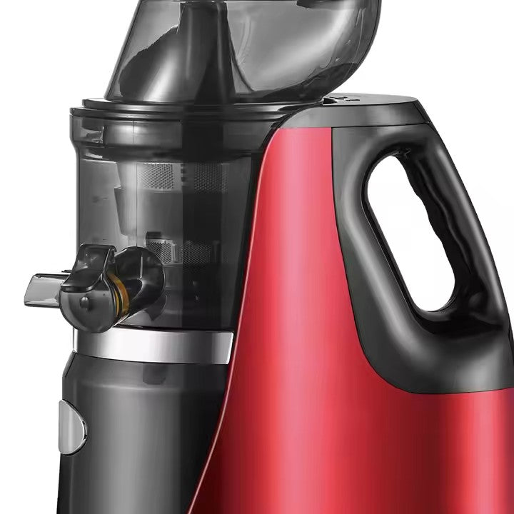 Storcător Electric Fructe și Legume 150W – Inox, Sistem Anti-Alunecare, Design Roșu/Negru, Eficient și Compact