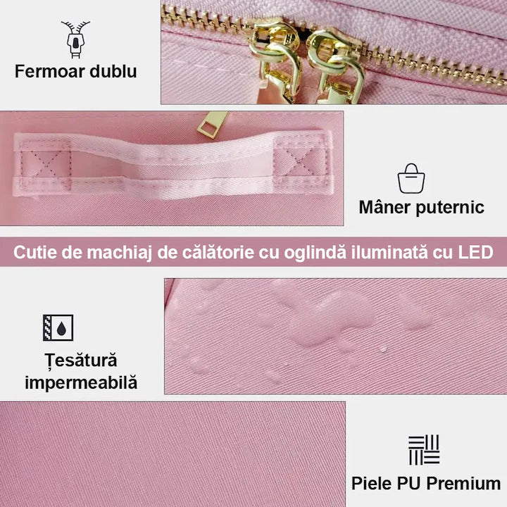 Geantă pentru Cosmetice cu Iluminare LED – Eleganță, Organizare și Funcționalitate Premium