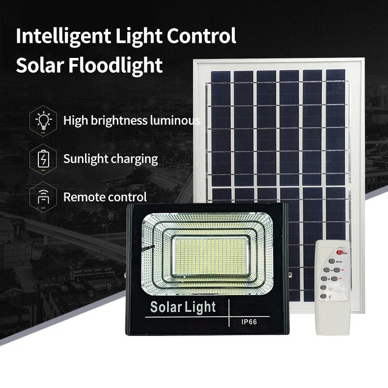 Proiector Solara LED, Jortan,corp iluminat, cu incarcare solara, panou separat fotovoltaic, suport, telecomanda