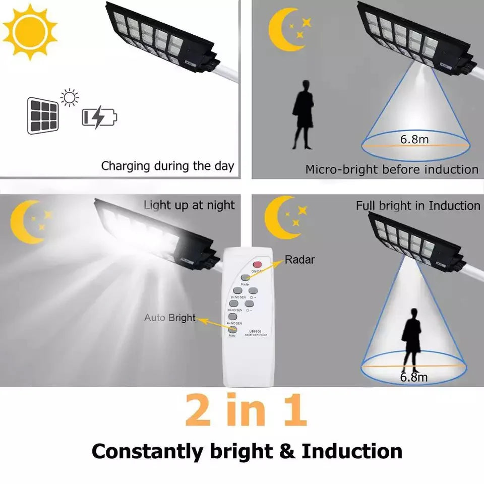 LAMPĂ SOLARĂ LED JORTAN 1000W CU PANOU FOTOVOLTAIC ȘI TELECOMANDĂ