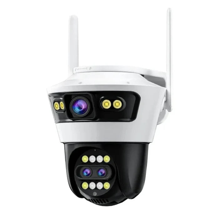Camera de Supraveghere cu 3 Lentile, PTZ 355°, Jortan JT-5, WiFi, IP66, HD, 9 MP, 1920 x 1080 pixeli ,Aplicatie Yoosee + Card 32GB CADOU