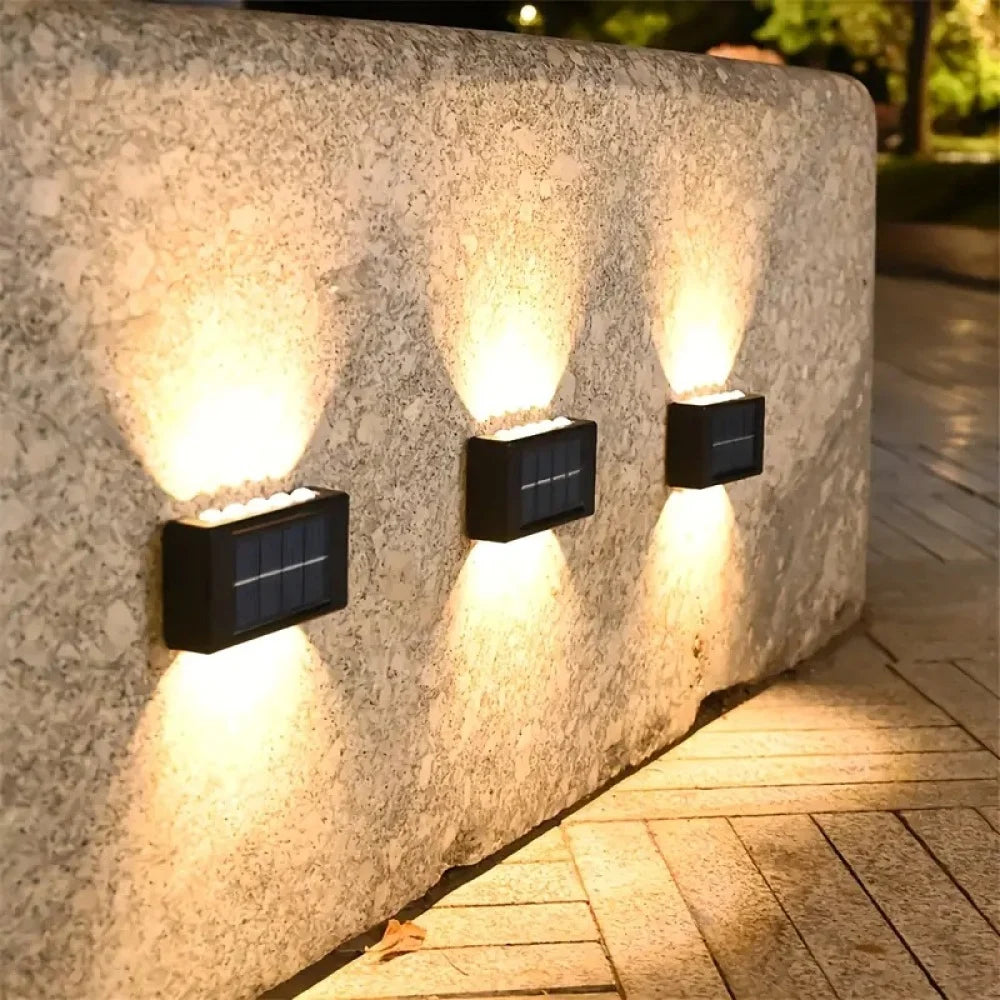 Set 2 Lămpi Solare de Perete cu Iluminare Sus-Jos – Eleganță și Iluminare Inteligentă