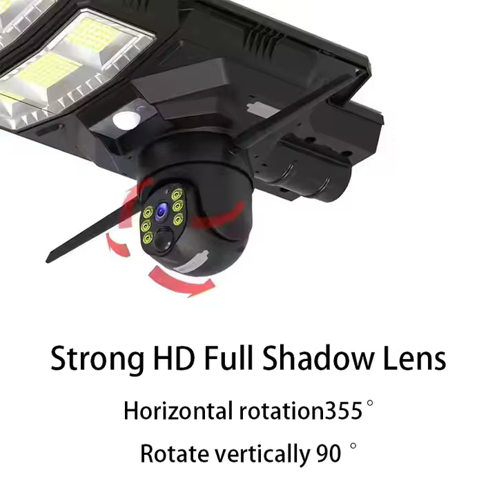Lampa Solară cu Cameră de Supraveghere Încorporată, WiFi/4G, IP65, 450W