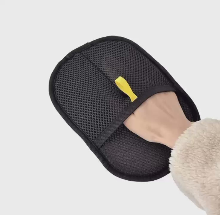 Set 2 Manusa perie de indepartare pentru parul animalului de companie, manusi de ingrijire caini, pisici si alte animale de companie，Disponibil fata verso, Multifunctional, Lavabil, pentru canapea, haine, masina, covor