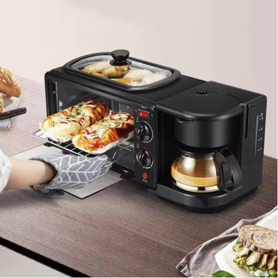 SUPEROFERTA - Cook Express 3 în 1 – Cafetieră, Prăjitor de Pâine și Minicuptor Integrat