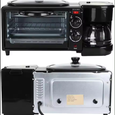 SUPEROFERTA - Cook Express 3 în 1 – Cafetieră, Prăjitor de Pâine și Minicuptor Integrat