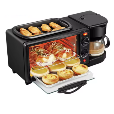 SUPEROFERTA - Cook Express 3 în 1 – Cafetieră, Prăjitor de Pâine și Minicuptor Integrat
