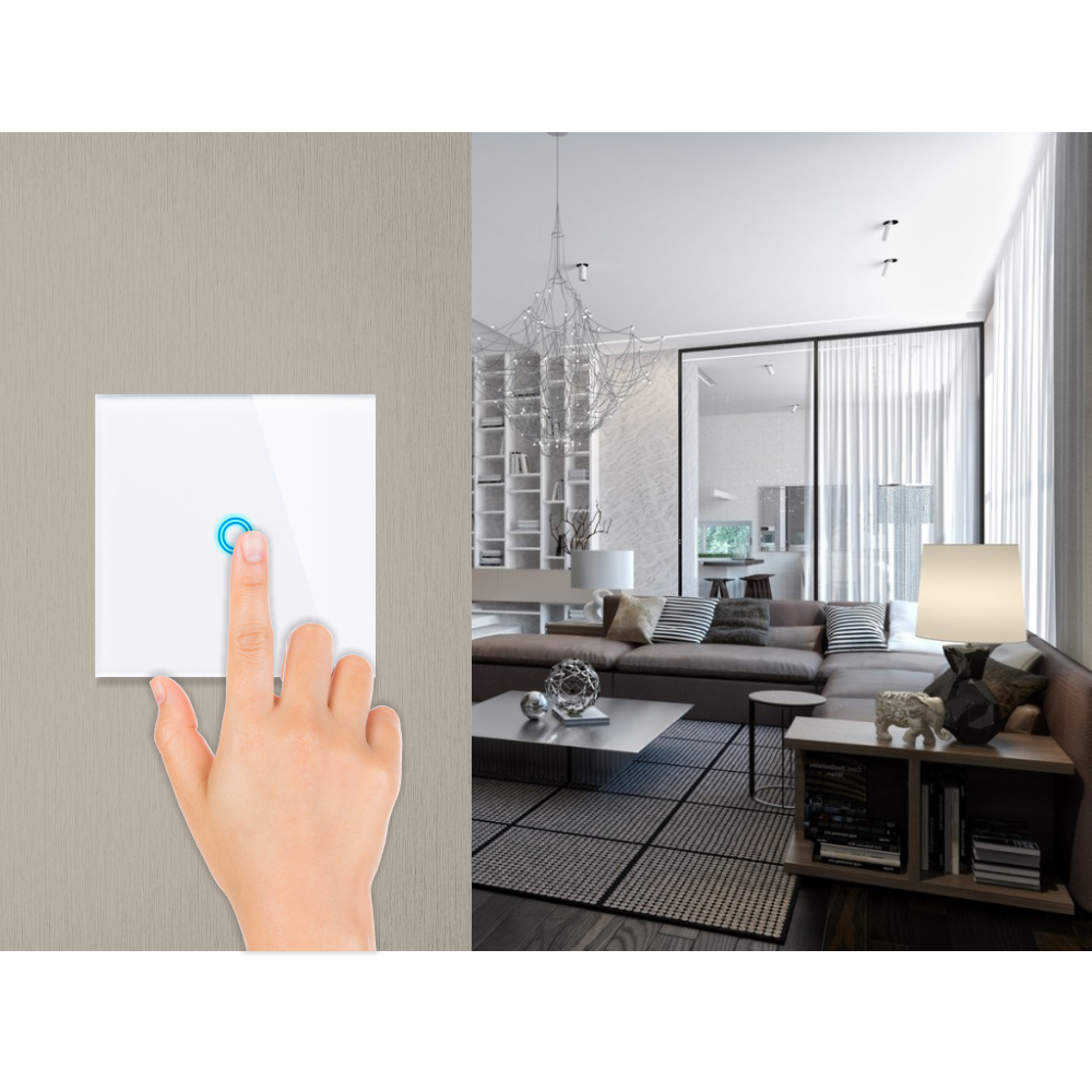 Intrerupator touch simplu, negru