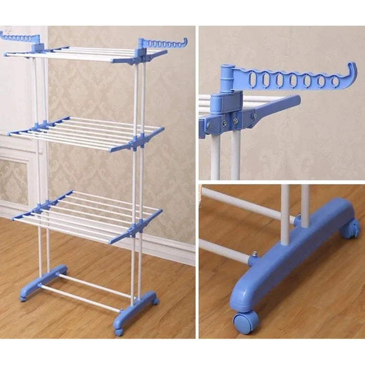 Uscator de Rufe, Vertical, Pliabil si Mobil, Compact, cu 3 Niveluri de Uscare