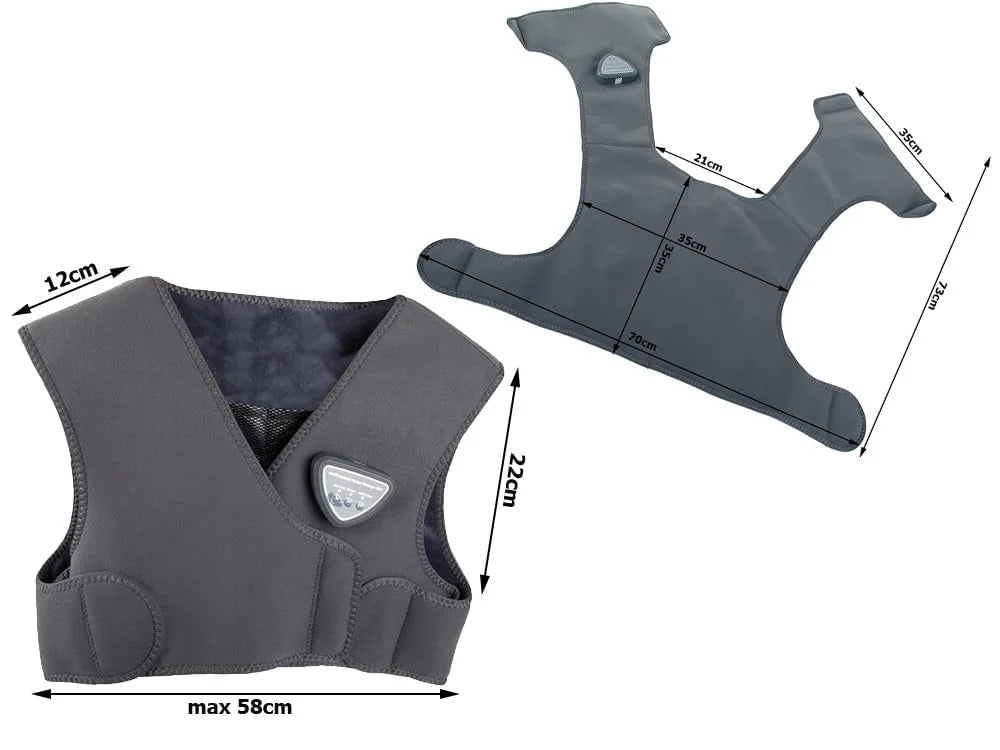 Vestă Electrică Wireless pentru Masajul Spatelui, 3 Nivele de Caldura, 3 Moduri de Masaj